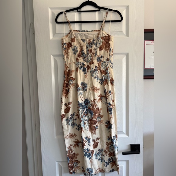 Abercrombie & Fitch Strapless Floral Dress - Cream, Brown, Blue - Picture 2 of 3